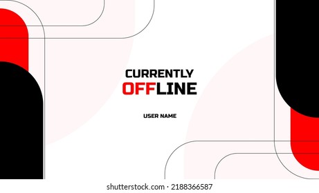 currently offline twitch banner background with  geometric shapes