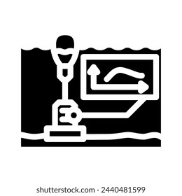 corriente de la energía de la marea glifo icono vector. corriente de la energía de la marea signo. símbolo aislado ilustración