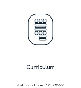 Curriculum concept line icon. Linear Curriculum concept outline symbol design. This simple element illustration can be used for web and mobile UI/UX.