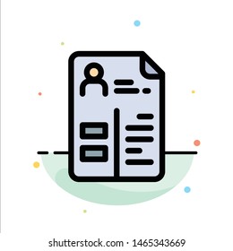 Curriculum, Cv, Job, Portfolio Abstract Flat Color Icon Template. Vector Icon Template background