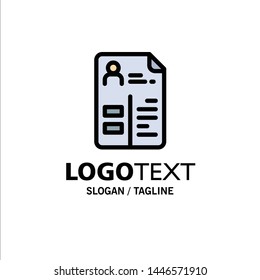 Curriculum, Cv, Job, Portfolio Business Logo Template. Flat Color