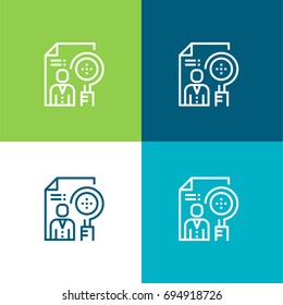 Curriculum green and blue material color minimal icon or logo design