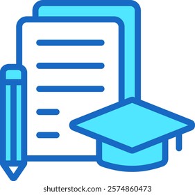 Curriculum Icon Blue Color Vector Illustration