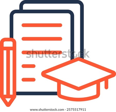 Curriculum Icon Color Line Vector Illustration
