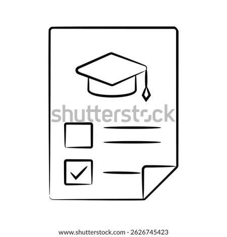 Curriculum icon creatively designed in hand drawn style