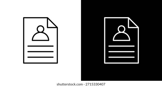 Ícone de currículo conceito editável. símbolos editáveis de traçado de vetor