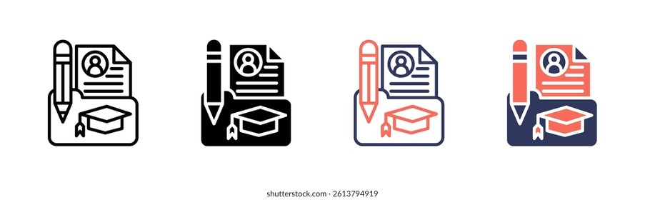 Curriculum Icon Element For Design And Vector