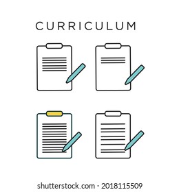 Curriculum icon in filled, thin line, outline and stroke style.