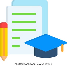 Curriculum Icon Flat Vector Illustration