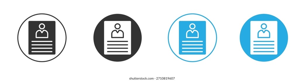 Icono de currículo. Plantilla de diseño de iconos gráficos