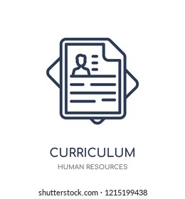 Curriculum icon. Curriculum linear symbol design from Human resources collection.