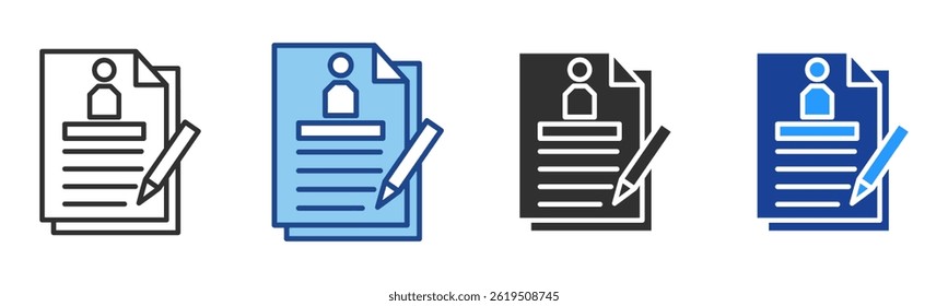Coleção de Vetores de Vários Estilos de Ícone de Currículo