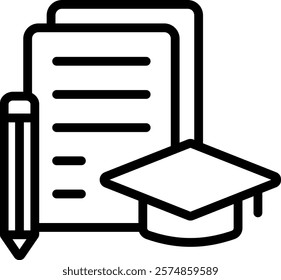 Curriculum Icon Outline Vector Illustration