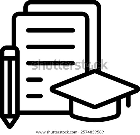 Curriculum Icon Outline Vector Illustration