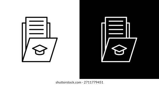 Esquema del icono del currículo. Vector aislado pictograma para el Web