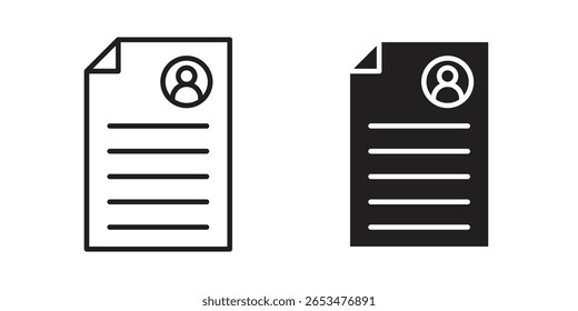 Curriculum-Symbol, Umriss-Vektorzeichen, lineares und stetiges Piktogramm einzeln auf Weiß.