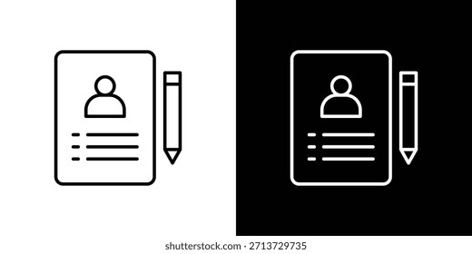 Curriculum icon, outline vector sign, logo design download