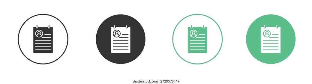 Pictogramas de ícone de currículo. Vetor eps 10