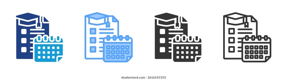 Curriculum icon set multiple style collection