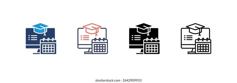 Curriculum Icon set multiple style collection