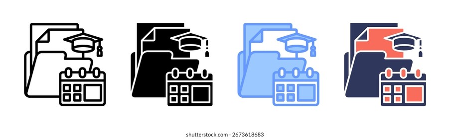 Curriculum Icon Set Multiple Style Collection