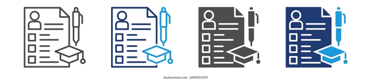 ícone de currículo definir vários estilos