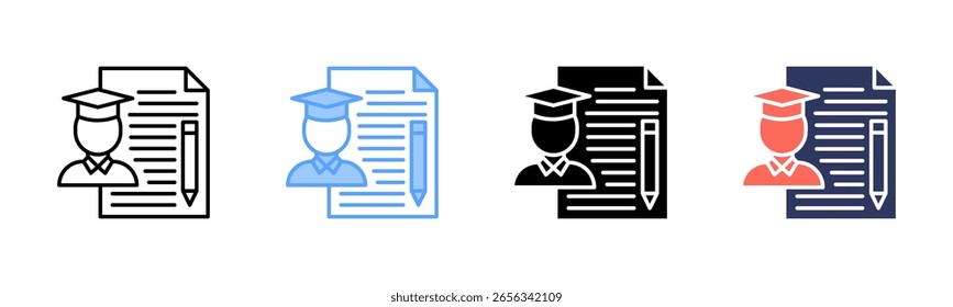 Curriculum icon sheet multiple style collection