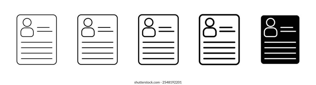 curriculum icon Simple thin line logo set