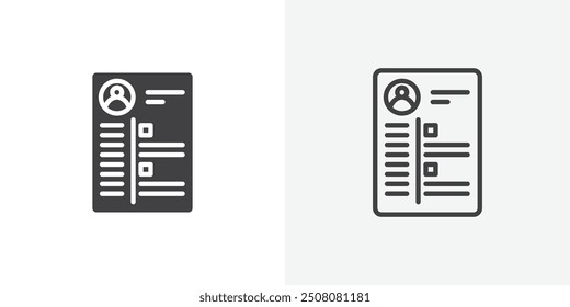 Curriculum icon in solid and outlined style