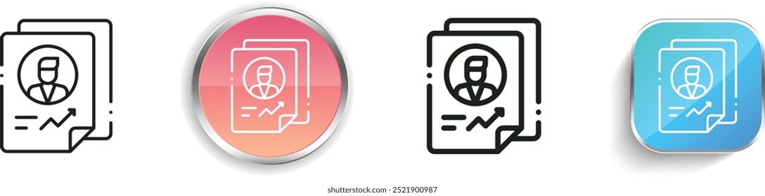curriculum icon. Thin Linear, Regular and Button Style Design Isolated On White Background