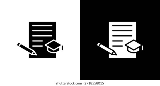 Ilustração de vetor de ícone de currículo - ícones de vetor de estilo preto de alta qualidade