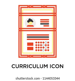 Curriculum icon vector isolated on white background for your web and mobile app design, Curriculum logo concept