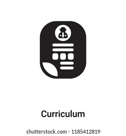 Curriculum icon vector isolated on white background, logo concept of Curriculum sign on transparent background, filled black symbol