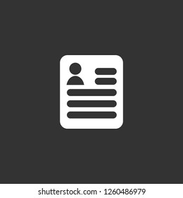 curriculum icon vector. curriculum sign on black background. curriculum icon for web and app