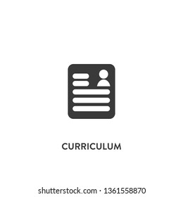 curriculum icon vector. curriculum sign on white background. curriculum icon for web and app