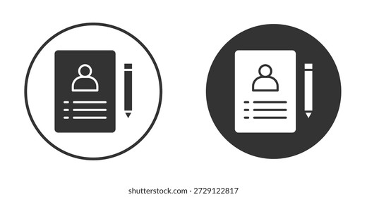 Curriculum icon vector silhouette in black. simple flat icon vector.