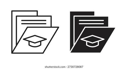 Curriculum icons for design. Easily editable stroke. Modern flat design.