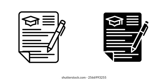 Curriculum icons in outline and fill. vector illustration for ui.