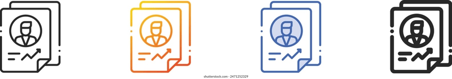 curriculum icon.Thin Linear, Gradient, Blue Stroke and bold Style Design Isolated On White Background