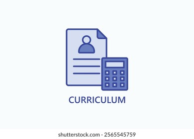 Curriculum isolated vector, icon or logo sign symbol illustration