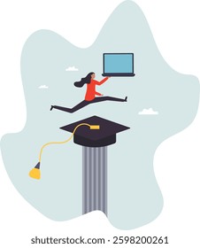 Curriculum, learning or education, student academic, study new knowledge or scholarship, learning lesson, certificate or graduated .character for design