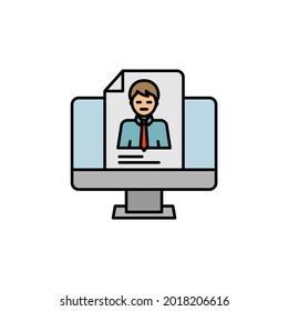 icono coloreado de ilustración de línea de currículum. de los iconos de la ilustración empresarial. Los signos, símbolos se pueden utilizar para web, logotipo, aplicación móvil, interfaz de usuario, UX