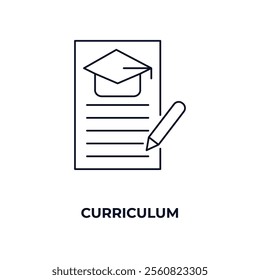 curriculum outline icon. Linear vector from human resources concept. Thin line curriculum icon isolated on white background