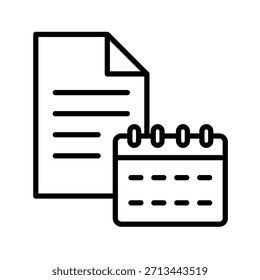 Ilustración vectorial de icono de esquema de plan de estudios