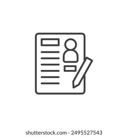 Curriculum outlined icon isolated on white background