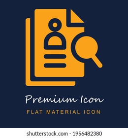 Curriculum premium material ui ux isolated vector icon in navy blue and orange colors