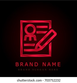 Curriculum red chromium metallic logo