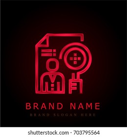 Curriculum red chromium metallic logo
