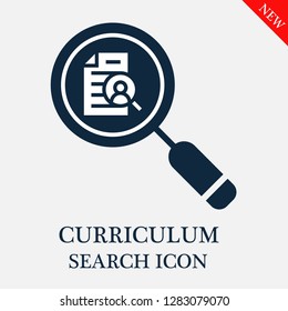 Curriculum search icon. Editable Curriculum search icon for web or mobile.