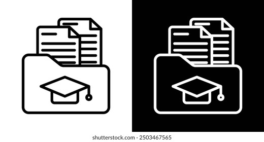 Curriculum thin line vector icon set.